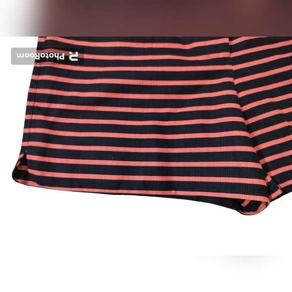 J.Crew casual short women's factory striped high rise navy blue orange size 12 - Picture 4 of 11